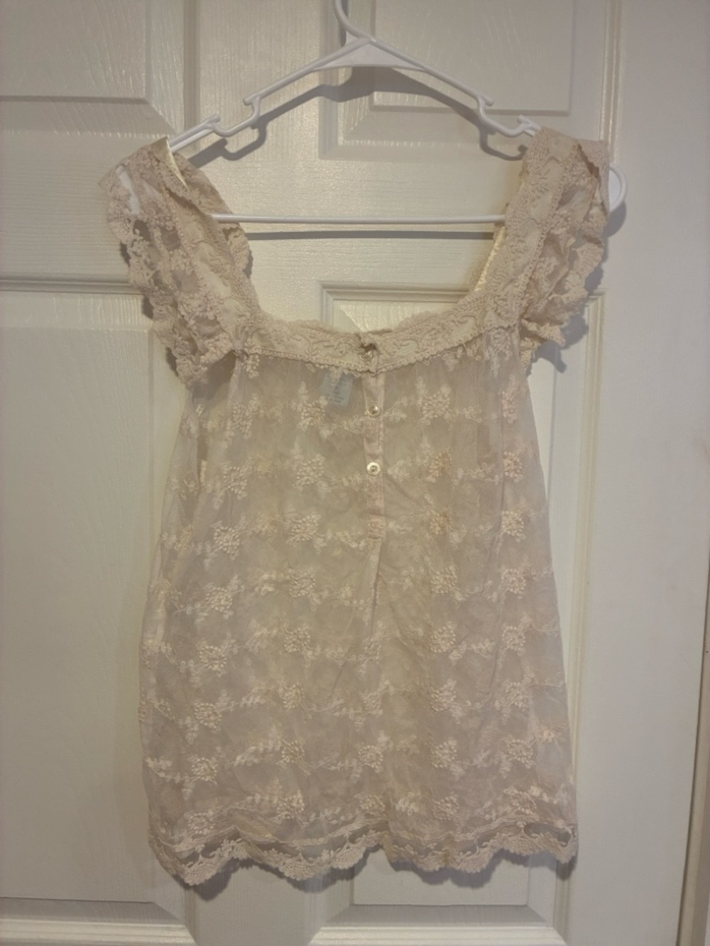 Charlotte Russe Sheer Cream Lace Top